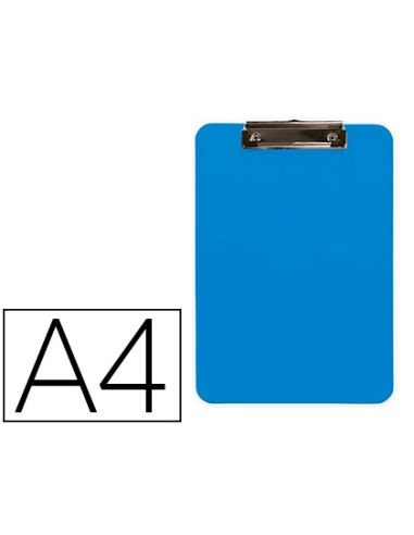 Portanotas Q-Connect Plastico Din A4 Celeste 2,5Mm