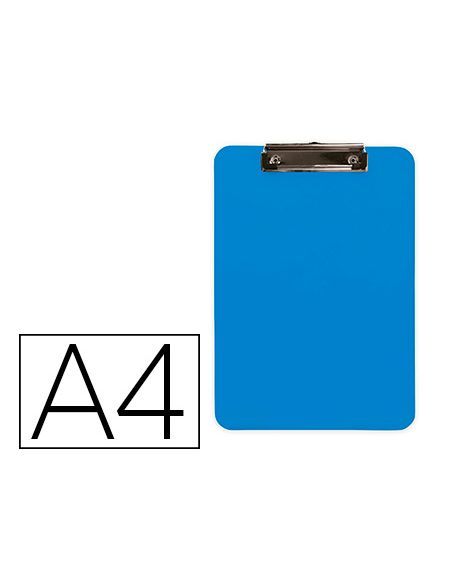 Portanotas Q-Connect Plastico Din A4 Celeste 2,5Mm