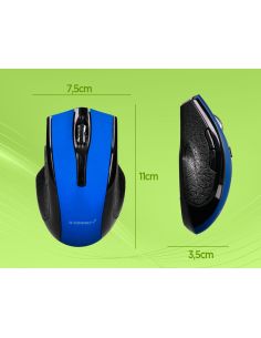 Raton Q-Connect Optico Inalambrico 1000 Dpi Receptor Usb 2,4 Ghz Azul 2