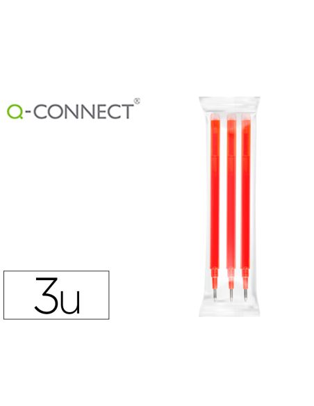 Recambio Boligrafo Q-Connect Retractil Kf11059 Borrable Rojo Caja De 3 Unidades