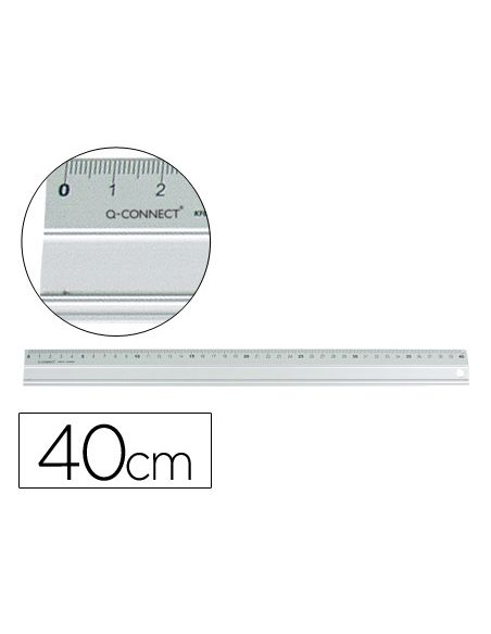 Regla Q-Connect Metalica Aluminio 40 Cm