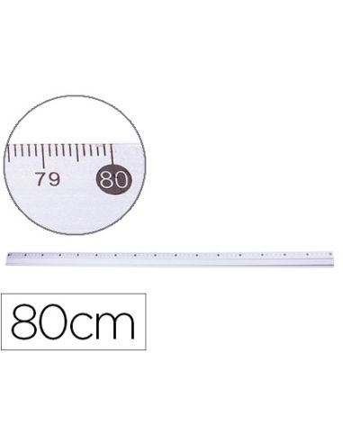 Regla Q-Connect Metalica Aluminio 80 Cm