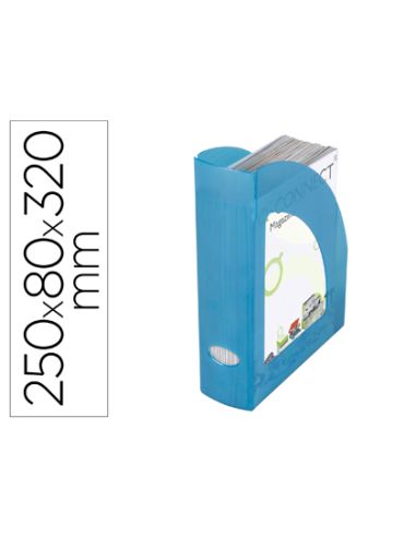 Revistero Plastico Q-Connect Azul Translucido