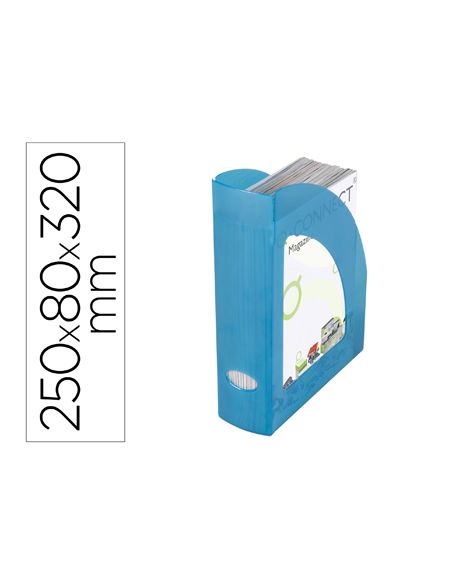 Revistero Plastico Q-Connect Azul Translucido