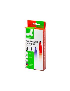 Rotulador Q-Connect Marcador Permanente Estuche De 4 Colores Surtidos Punta Biselada 5 Mm 2