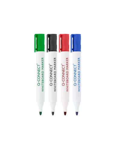Rotulador Q-Connect Pizarra Blanca Colores Surtidos Punta Redonda 3 Mm