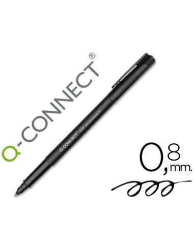 Rotulador Q-Connect Retroproyeccion Punta Fibra Media Redonda 0,8 Mm Permanente Negro