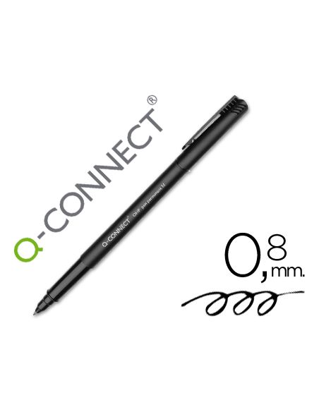 Rotulador Q-Connect Retroproyeccion Punta Fibra Media Redonda 0,8 Mm Permanente Negro