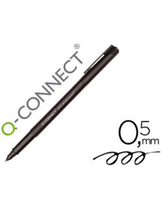 Rotulador Q-Connect Retroproyeccion Punta Fibra Super Fina Redonda 0,5 Mm Permanente Negro