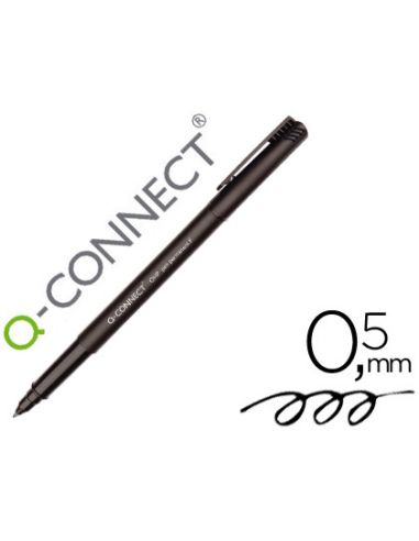 Rotulador Q-Connect Retroproyeccion Punta Fibra Super Fina Redonda 0,5 Mm Permanente Negro