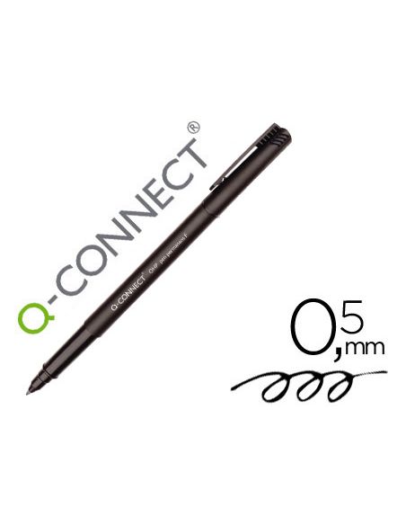 Rotulador Q-Connect Retroproyeccion Punta Fibra Super Fina Redonda 0,5 Mm Permanente Negro