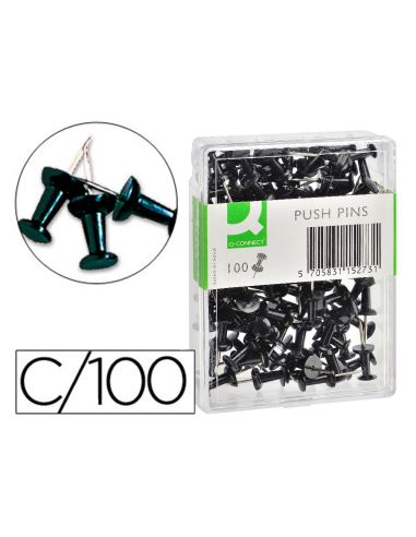 Señalizador De Planos Q-Connect Negro Caja De 100 Unidades