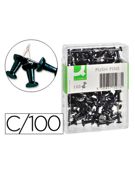 Señalizador De Planos Q-Connect Negro Caja De 100 Unidades