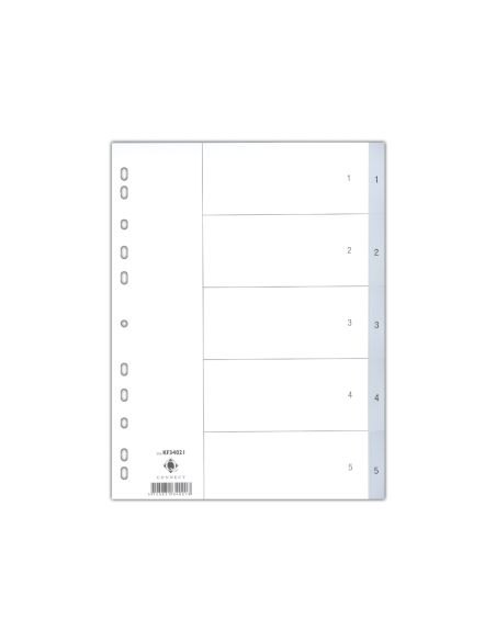 Separador Numerico Q-Connect Plastico 1-5 Juego De 5 Separadores Din A4 Multitaladro