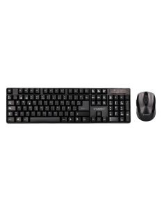 Set Teclado + Raton Inalambrico Q-Connect 2.4G Negro Compatible Windows