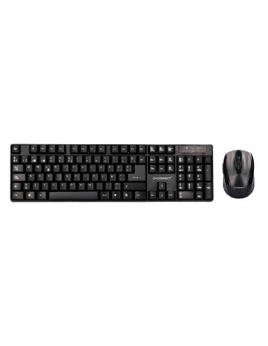 Set Teclado + Raton Inalambrico Q-Connect 2.4G Negro Compatible Windows