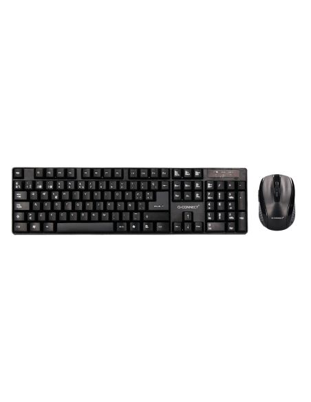Set Teclado + Raton Inalambrico Q-Connect 2.4G Negro Compatible Windows