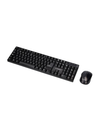 Set Teclado + Raton Inalambrico Q-Connect 2.4G Negro Compatible Windows