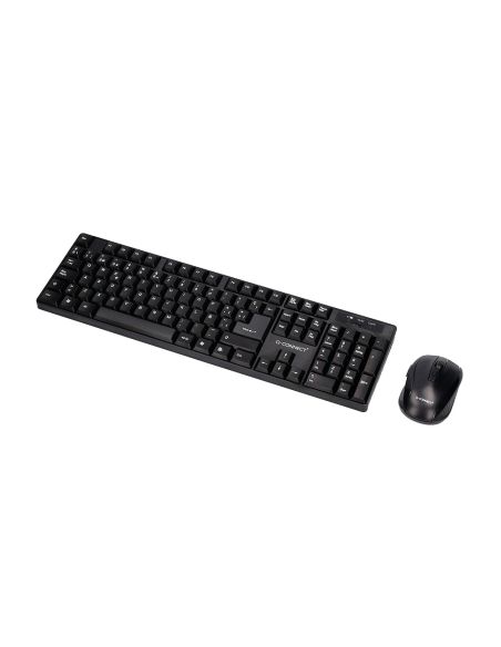 Set Teclado + Raton Inalambrico Q-Connect 2.4G Negro Compatible Windows