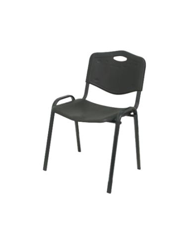 Silla Apilable Pyc Estructura Metal Asiento Respaldo Pvc Ergonomica 810X480Mmx420 Mm Color Negro