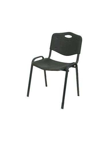 Silla Apilable Pyc Estructura Metal Asiento Respaldo Pvc Ergonomica 810X480Mmx420 Mm Color Negro