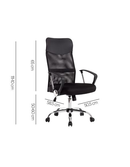 Silla De Direccion Q-Connect Base Metal Respaldo Alto Regulable En Altura 1110+100Mm Alto Piel Y Malla