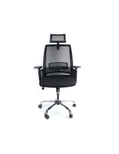 Silla De Direccion Q-Connect Ergonomica Base Metal Respaldo Alto Con Reposacabeza Ajustable