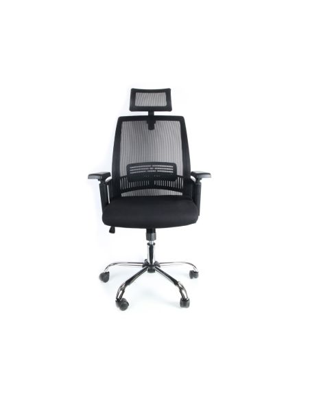 Silla De Direccion Q-Connect Ergonomica Base Metal Respaldo Alto Con Reposacabeza Ajustable