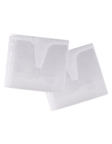 Sobre Para 2 Cd Q-Connect Polipropileno Con Solapa Multitaladro Y Forro Protector-Pack De 40 Unidades