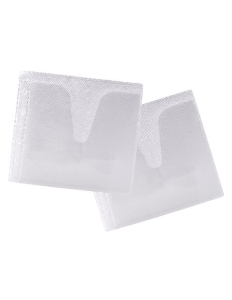 Sobre Para 2 Cd Q-Connect Polipropileno Con Solapa Multitaladro Y Forro Protector-Pack De 40 Unidades