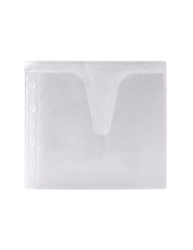 Sobre Para 2 Cd Q-Connect Polipropileno Con Solapa Multitaladro Y Forro Protector-Pack De 40 Unidades
