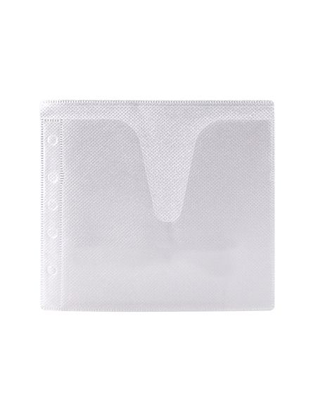 Sobre Para 2 Cd Q-Connect Polipropileno Con Solapa Multitaladro Y Forro Protector-Pack De 40 Unidades