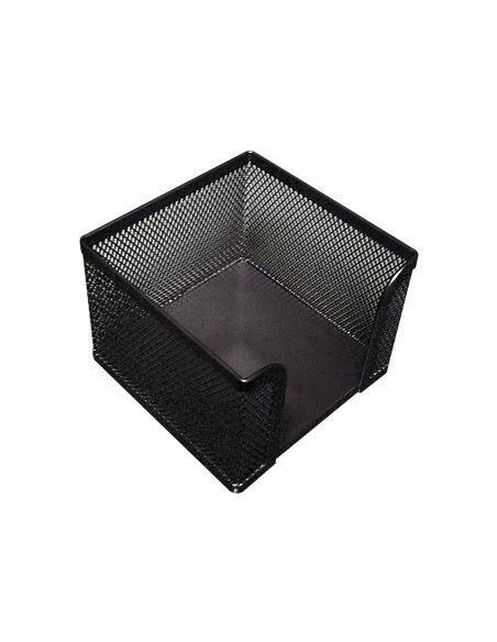 Soporte Taco De Papel Q-Connect Metalico Rejilla Negro 95X95X80 Mm
