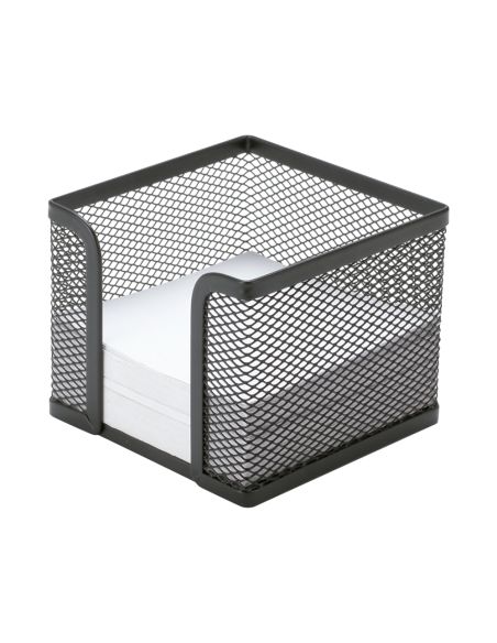 Soporte Taco De Papel Q-Connect Metalico Rejilla Negro 95X95X80 Mm