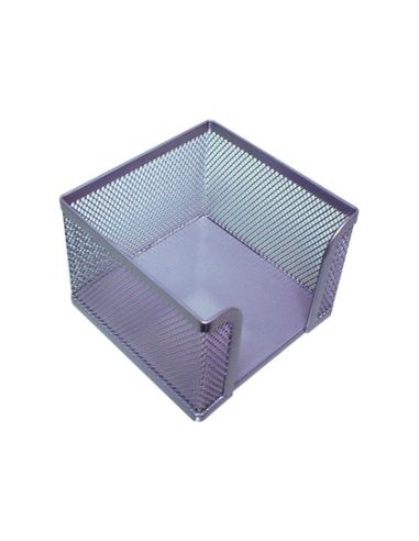Soporte Taco De Papel Q-Connect Metalico Rejilla Plata 95X95X80 Mm