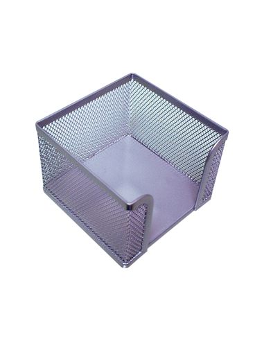 Soporte Taco De Papel Q-Connect Metalico Rejilla Plata 95X95X80 Mm