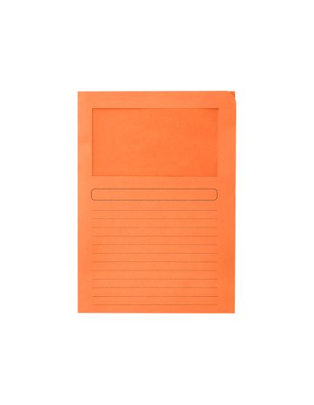 Subcarpeta Cartulina Q-Connect Din A4 Naranja Con Ventana Transparente 120 G/M2