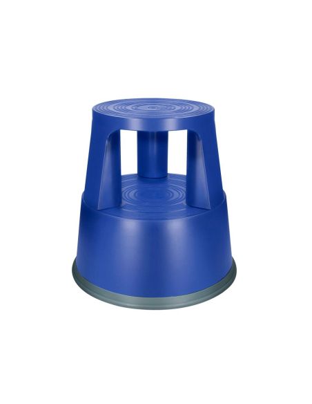 Taburete Q-Connect Ruedas Retractiles Tres Ruedas Dos Niveles Color Azul|Libreriasalesiana