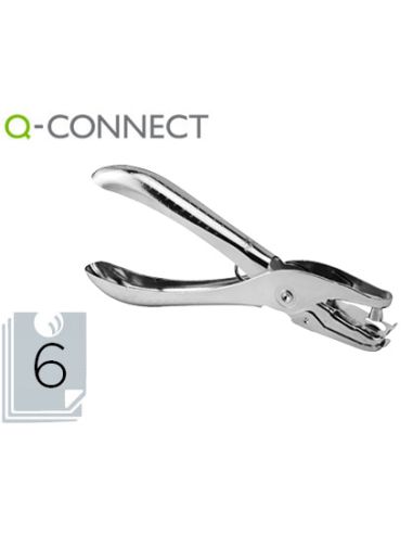 Taladrador Q-Connect Kf18765 De Tenaza Metalico Cromado 1 Taladro Abertura 6 Mm Capacidad 6 Hojas