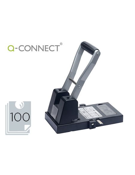 Taladrador Q-Connect Kf18766 Negro 2 Taladros Abertura 10 Mm Capacidad 100 Hojas