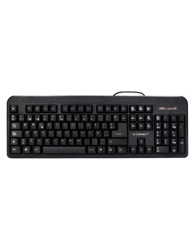 Teclado Q-Connect Negro Con Cable 1,5 M Compatible Windows
