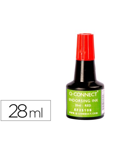 Tinta Tampon Q-Connect Rojo Bote 28 Ml