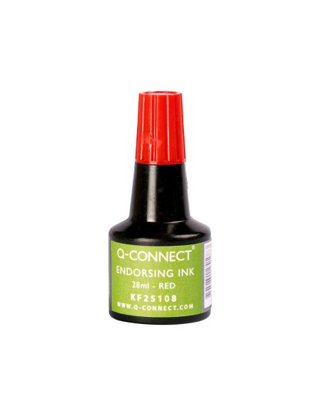 Tinta Tampon Q-Connect Rojo Bote 28 Ml
