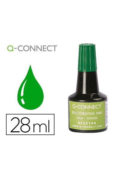Tinta Tampon Q-Connect Verde Bote 28 Ml