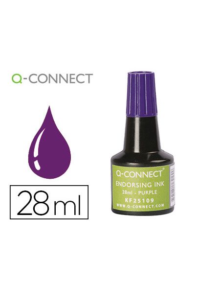 Tinta Tampon Q-Connect Violeta Bote 28 Ml