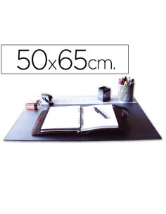 Vade Sobremesa Q-Connect Negro Con Solapas Transparentes 50X63 Cm