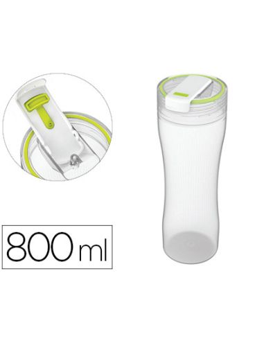 Vaso Bebidas Offisys Capacidad 0,8 L Doble Apertura Limpieza Facil 100% Hermetico 81X240 Mm