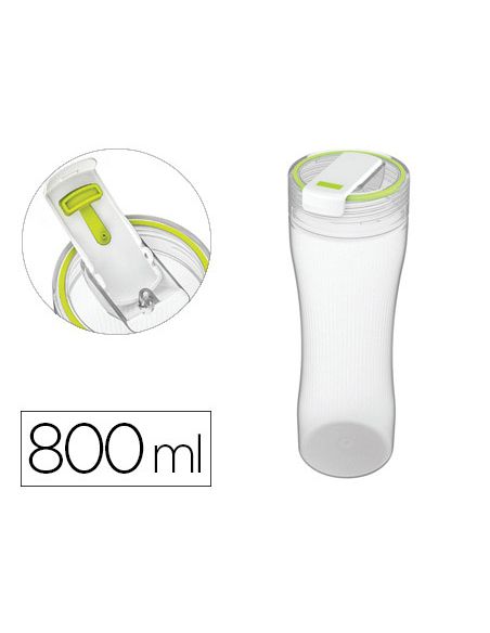 Vaso Bebidas Offisys Capacidad 0,8 L Doble Apertura Limpieza Facil 100% Hermetico 81X240 Mm