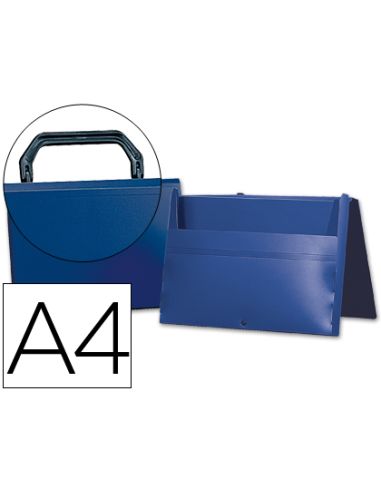 Carpeta Liderpapel Portadocumentos Broche Polipropileno Din A4 Azul Con Asa