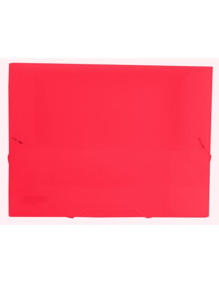 Carpeta Liderpapel Portadocumentos Gomas 36930 Polipropileno Din A4 Rojo Translucido Lomo 25 Mm